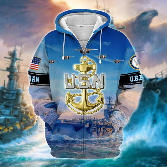Premium Multiple US Navy Veteran Zip Hoodie by Easychoo, style PGCL05NA