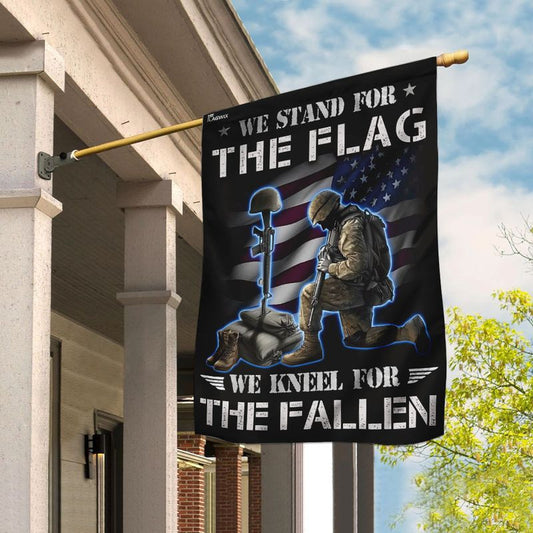 WE STAND FOR THE FLAG WE KNEEL FOR THE Veteran by Easychoo, style FLAG-020