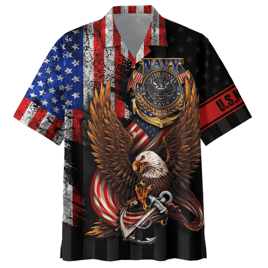 Eagle US Navy MH26072202- NA Unisex All-Over Print 3D Veteran Hawaiian Shirt by Easychoo