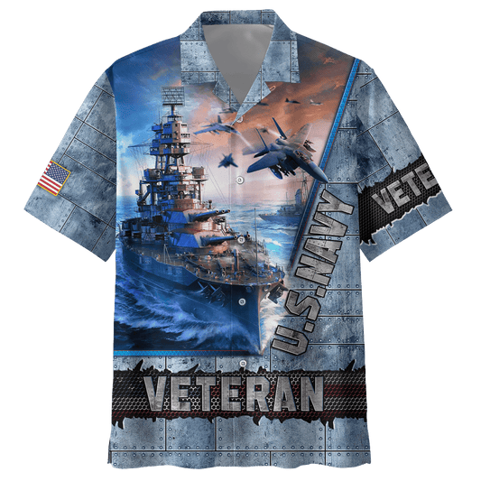 Eagle US Navy MH27072202 - NA Unisex All-Over Print 3D Veteran Hawaiian Shirt by Easychoo