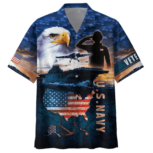 Eagle US Navy MH29072201- NA Unisex All-Over Print 3D Veteran Hawaiian Shirt by Easychoo