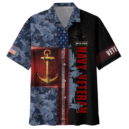 Eagle US Navy MH29072202- NA Unisex All-Over Print 3D Veteran Hawaiian Shirt by Easychoo