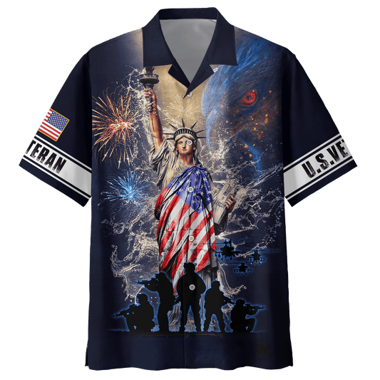Eagle US Veteran Unisex All-Over Print 3D Hawaiian Shirt by Easychoo, style MH29072203