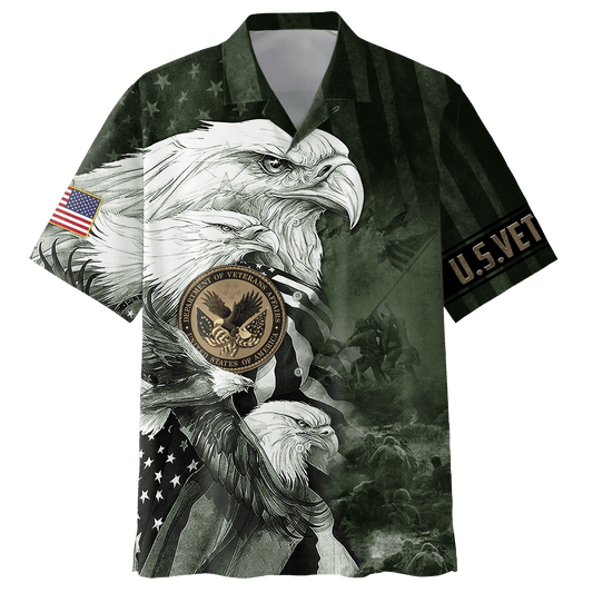All Over Printed U.S Veteran Unisex Shirts Hawaiian Shirt by Easychoo, style MON25072201-VET
