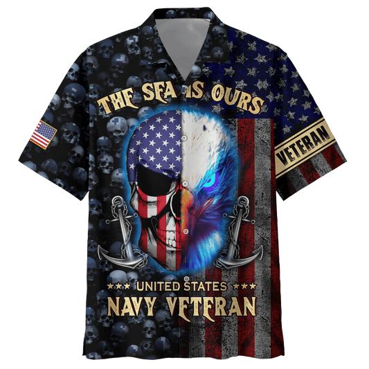 Eagle US Navy Veteran MH02082201 - NA Unisex All-Over Print 3D Hawaiian Shirt by Easychoo