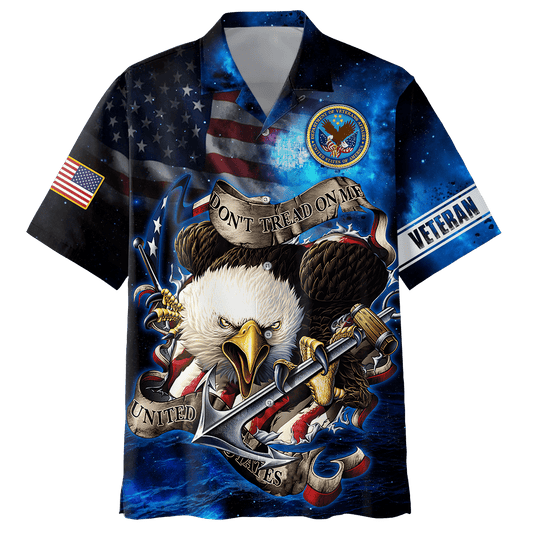 Don't Tread On Me - Veteran Hawaiian Hawaiian Shirt by Easychoo, style MON08082201-VET, style 9865464807707