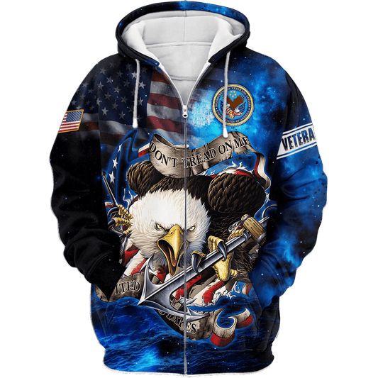 Don't Tread On Me - Veteran Zip Hoodie by Easychoo