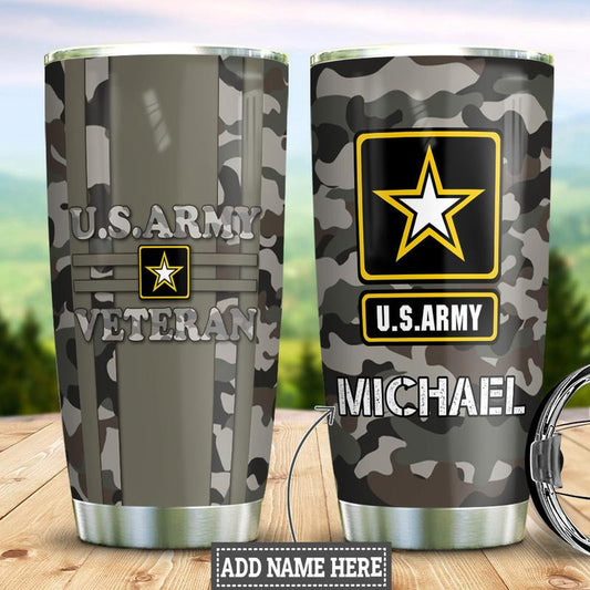 Personalized Veteran Stainless Steel Tumbler by Easychoo, style JUL21005