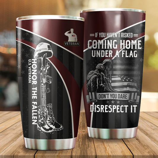 Veteran Honor The Fallen Coming Home Under A Flag Soldier Stainless Steel Proud Military by Easychoo