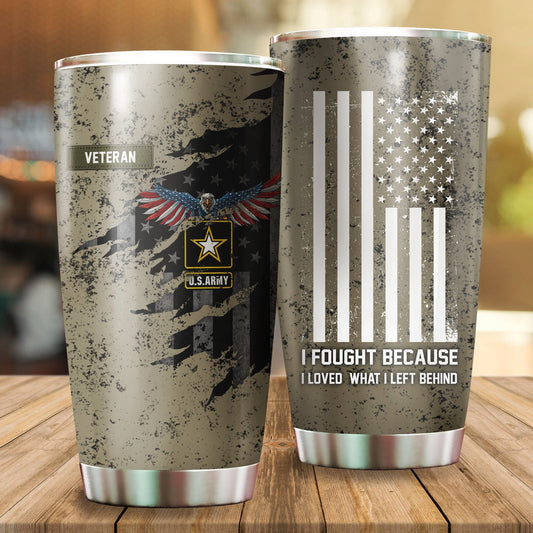 Veteran Us Army Eagle In My Heart Stainless Steel Proud Military Tumbler by Easychoo
