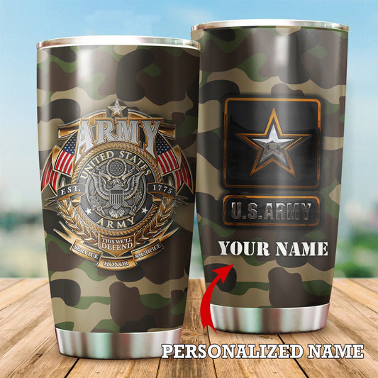 U.S Personalized Name Army Tumbler_3917 Veteran by Easychoo