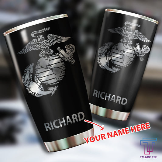 United States Marine Personalized Name Stainless Steel Tumbler_9172 Veteran by Easychoo