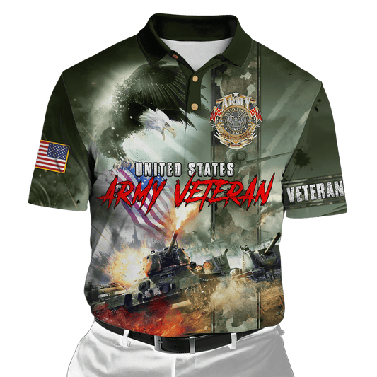 U.S Army Veteran Eagle Unisex Polo Shirt by Easychoo