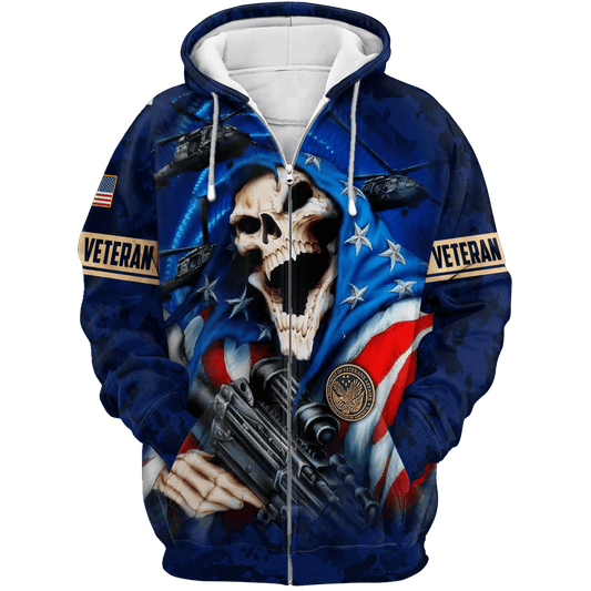 US Veteran - I Have The Rights To Bear Arms Unisex Zip Hoodie by Easychoo