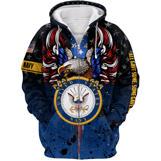 US Navy - All Gave Some Some Gave All MH04112202 - NA Unisex Veteran Zip Hoodie by Easychoo
