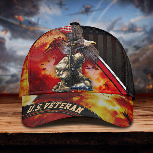 US VETERAN - AMERICAN RED EAGLE 3D Cap by Easychoo