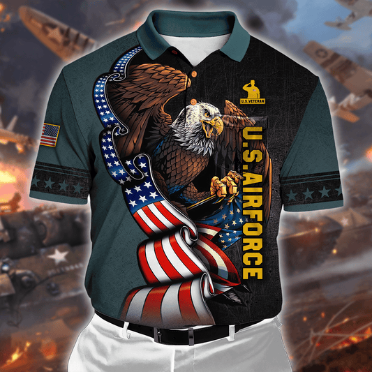 ALL GAVE SOME SOME GAVE ALL - US AIR FORCE POLO WITH POCKET Veteran Polo Shirt by Easychoo