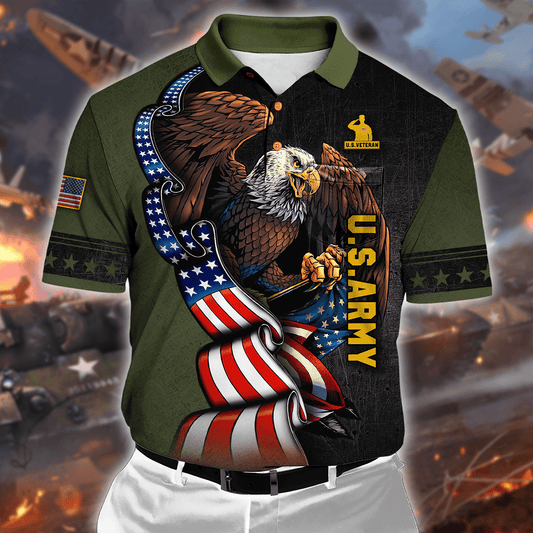 ALL GAVE SOME SOME GAVE ALL - US ARMY POLO WITH POCKET Veteran Polo Shirt by Easychoo