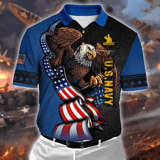 ALL GAVE SOME SOME GAVE ALL - US NAVY POLO WITH POCKET Veteran Polo Shirt by Easychoo