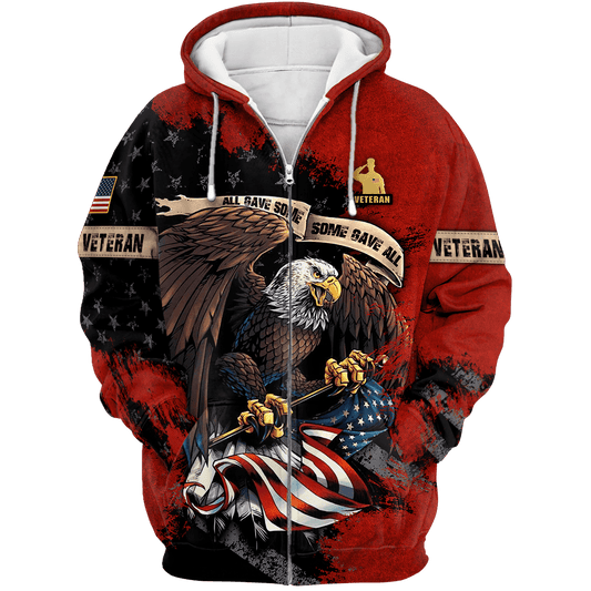Veterans Day - All Gave Some Some Gave All - Polo With Pocket Unisex Zip hoodie by Easychoo