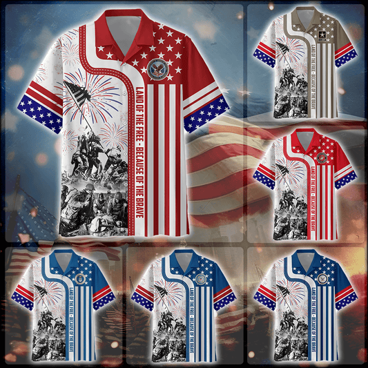 Premium Proudly Served US Veterans - 4TH Of July Navy Hawaiian Shirt by Easychoo