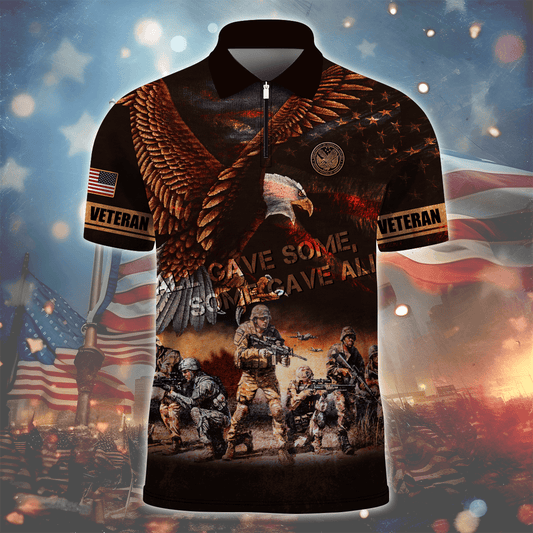 Independence Day, All Gave Some - Some Gave All Eagle Veteran Polo Shirt by Easychoo
