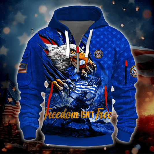 Independence Day Freedom Isn't Free Veteran Hoodie by Easychoo, style MON170602-1