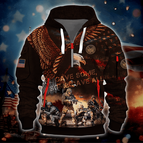 Independence Day, All Gave Some - Some Gave All Eagle Veteran Hoodie by Easychoo