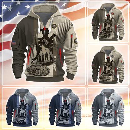 Veterans - Half Zipper Hoodie by Easychoo