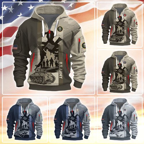 Veterans - Half Zipper Hoodie by Easychoo
