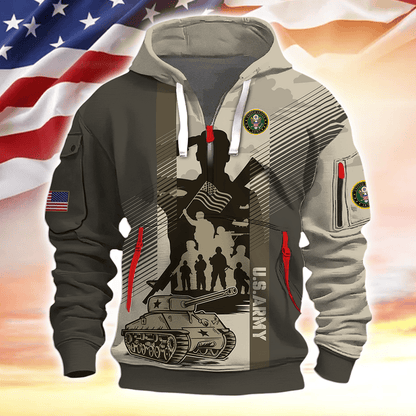 Veterans - Half Zipper Hoodie by Easychoo, alternate view