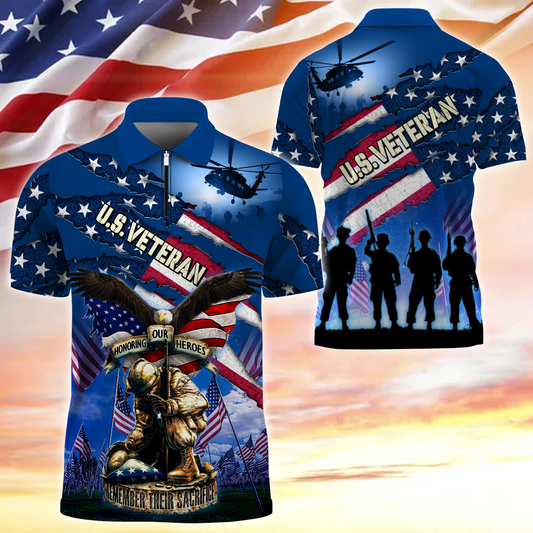 Premium American Pride US Veterans, For Independence Day Polo Shirt by Easychoo, style BOOVET24-1