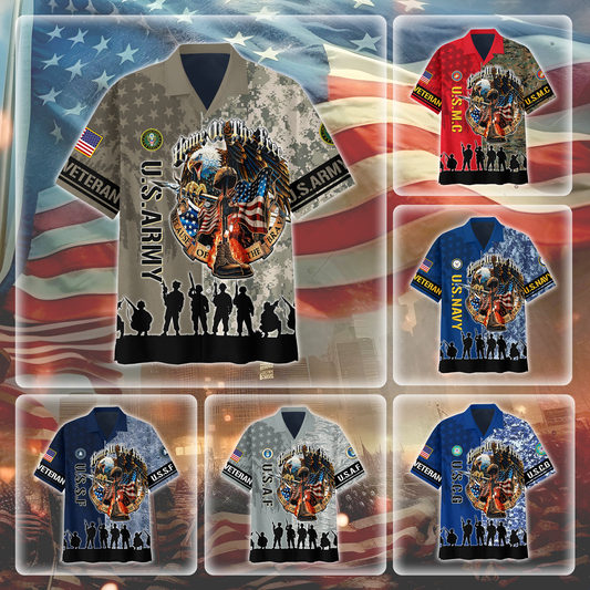Premium American Pride U.S with Camo Veterans Hawaiian Hawaiian Shirt by Easychoo