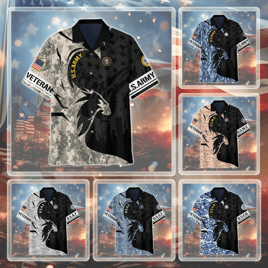 Premium Armed Force Veterans Hawaiian Hawaiian Shirt by Easychoo