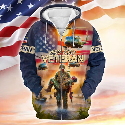 Thank You Veterans Remember Those Who Zip Hoodie by Easychoo