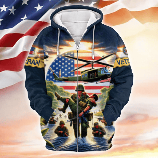 Thank You Veterans All Gave Some - Some Zip Hoodie by Easychoo