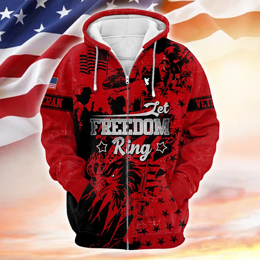 Let freedom ring - US Veteran Zip hoodie by Easychoo