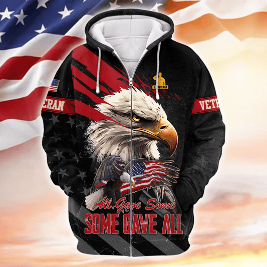 US Veteran, All Gave Some - Some Gave All Zip hoodie by Easychoo