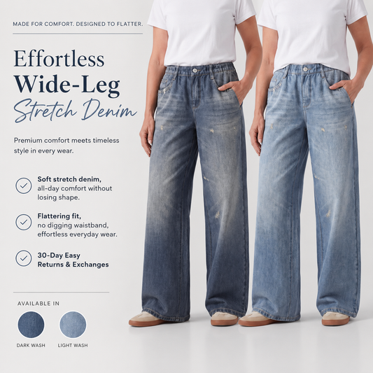 Beorah™  Denim Print French Terry Cotton Impossible Jeans