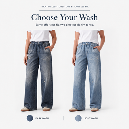 Beorah™  Denim Print French Terry Cotton Impossible Jeans