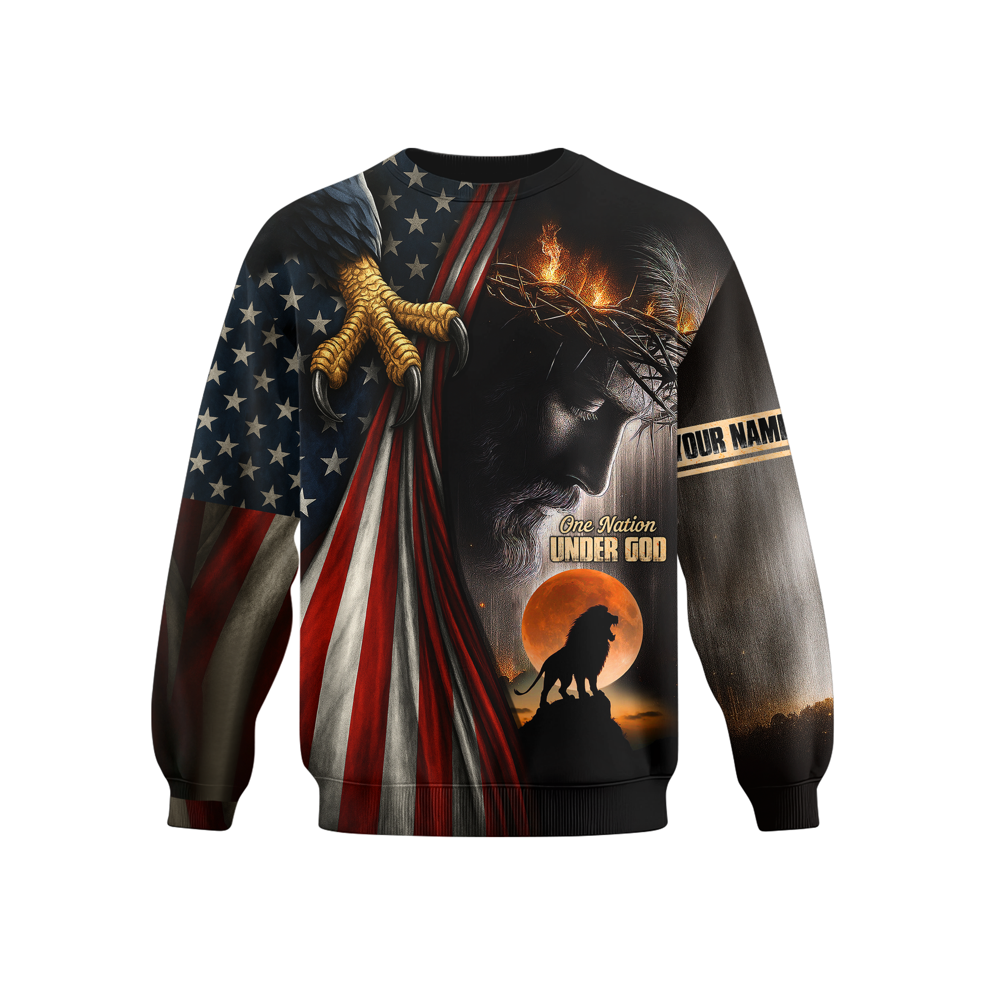 One Nation Under God Christian - American Flag Eagle Cross Zip Up - Patriotic Faith in Jesus Christ by Easychoo, image 8