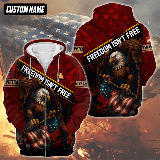 U.S. Veteran - Freedom Isn't Free Patriotic Hoodie by Easychoo, Patriotic Sweatshirt
