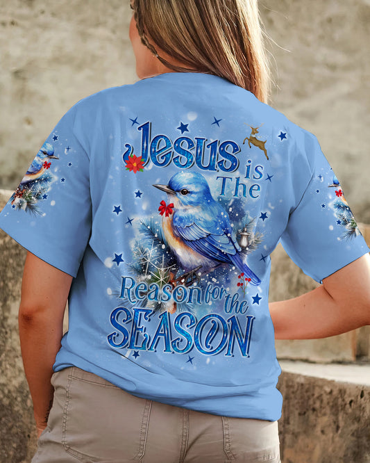 Jesus Is The Reason For The Christmas Women's All-Over Print Y-Back Blue T-shirt by Easychoo