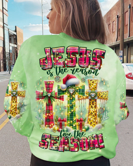 Jesus The Reason Christmas Women's All-Over Print Y-Back Green Red T-shirt by Easychoo, style TLTR1910234