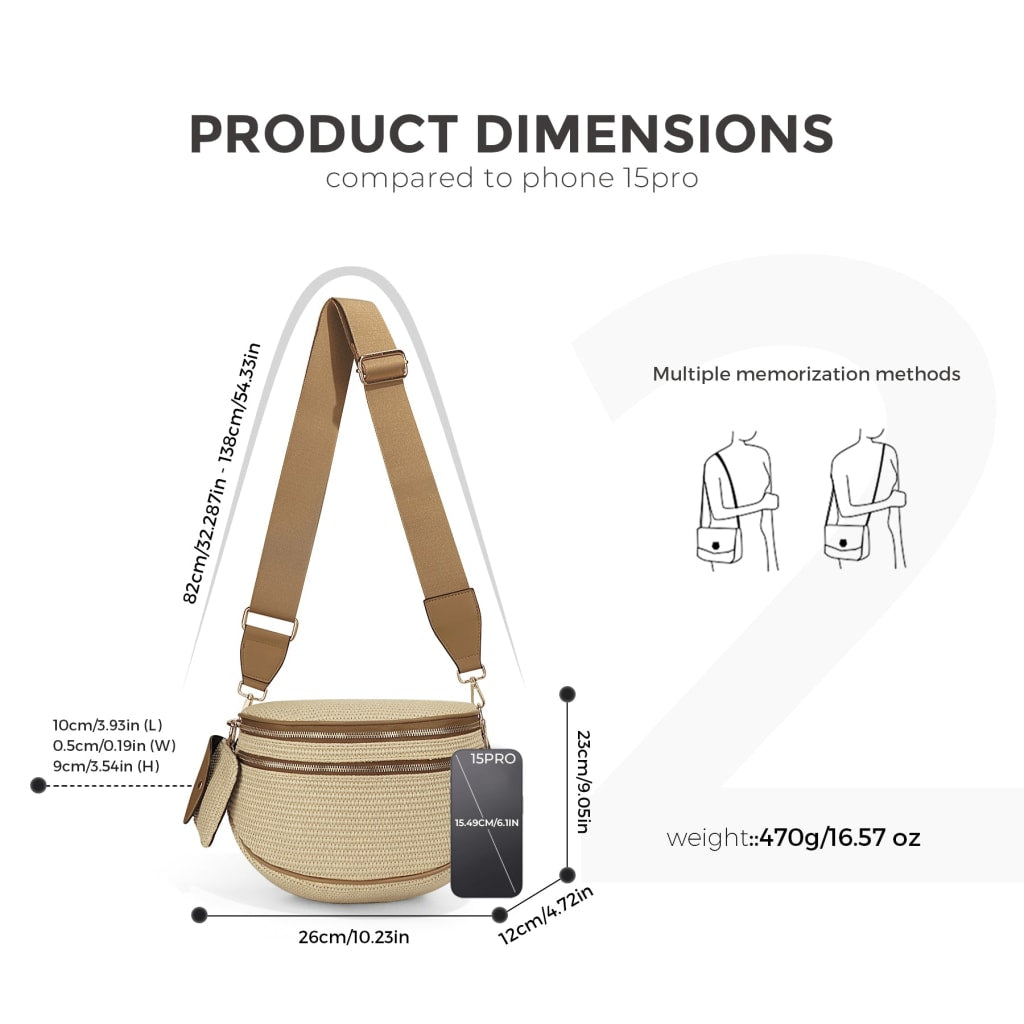 Beorah™  Solid Color Crossbody Bum Bag for Women Large Capacity Belt Bag for Moms & Everyday Travel