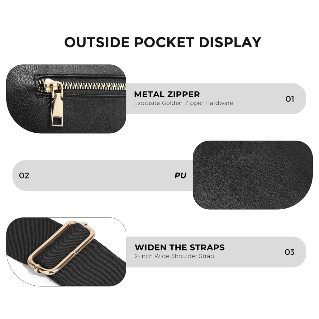 Beorah™  Solid Color Crossbody Bum Bag for Women Large Capacity Belt Bag for Moms & Everyday Travel