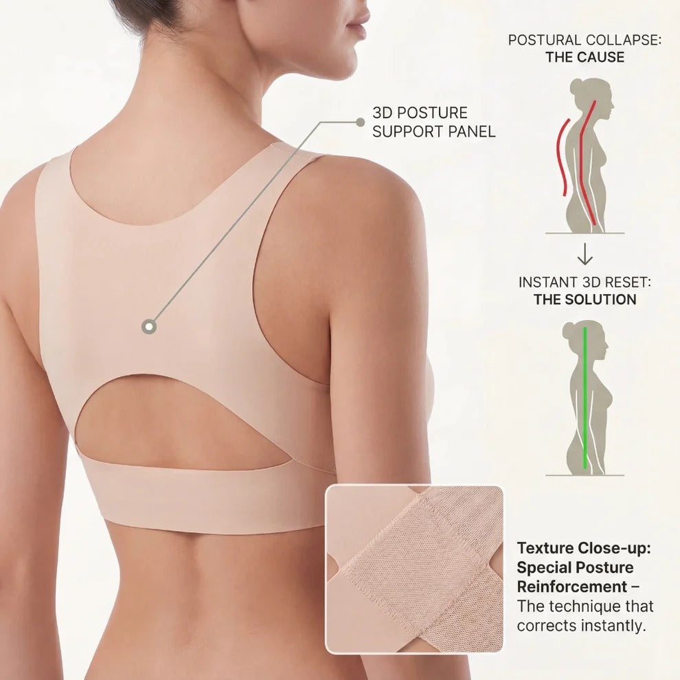 Cross Back Front Closure Wireless Posture Support Bra