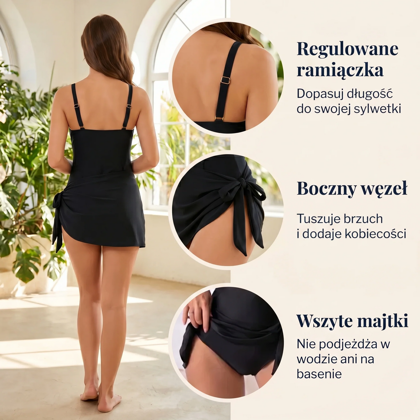 Beorah shaping swim dress with cutout (Copy)