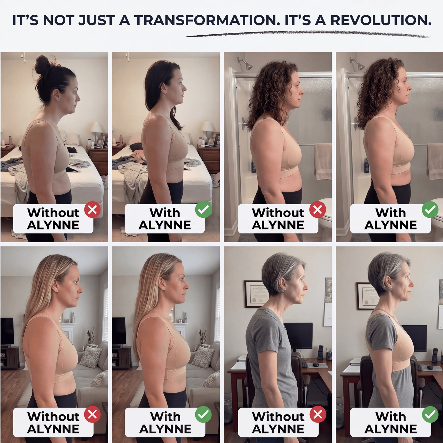 Cross Back Front Closure Wireless Posture Support Bra