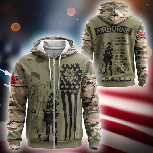 U.S. Airborne - Paratrooper Proud Army Veteran Hoodie by Easychoo